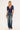 Motel Vernia Plunge Batwing Top Cupro Navy