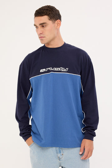 Rusty Infinity Oversized Long Sleeve Tee Atlantic Blue