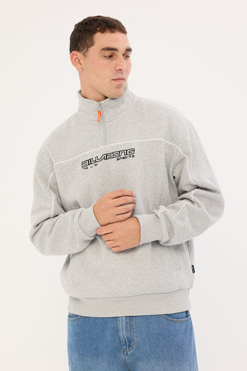 Billabong Spec 73 Quarter Zip Fleece Pullover Grey Heather