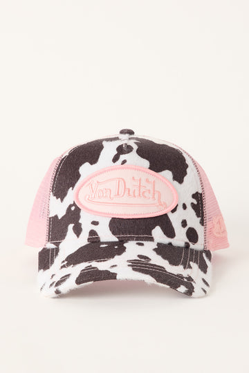 Von Dutch Brown Cow Trucker Cap Brown/White/Baby Pink
