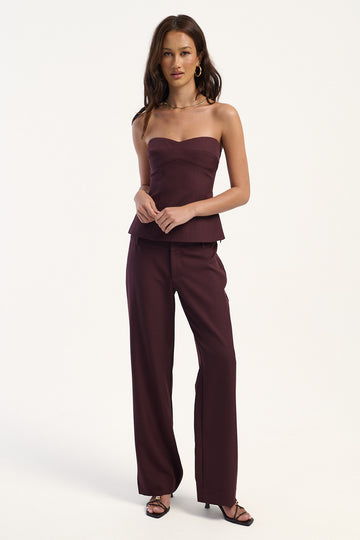 Perfect Stranger Tala Mid Rise Pant Burgundy