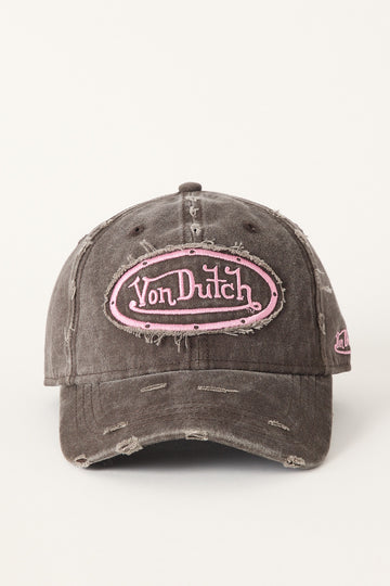 Von Dutch Washed Brown Dad Cap Washed Brown/Pink