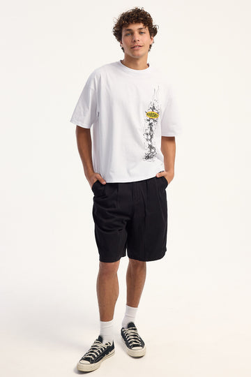 Thrills Chaos Barrel Leg Balloon Baggy Short Black