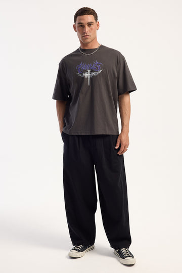 Thrills Chaos Barrel Leg Balloon Baggy Pant Black