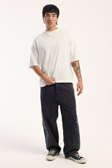 Billy Bones Club Barbed Bones Denim Jean Washed Black