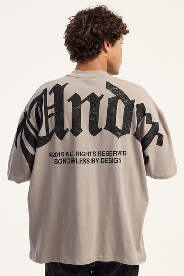 Wndrr Revival Heavy Weight Tee Moon Grey