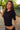 L&t Monique V Neck 3/4 Sleeve T-shirt Black