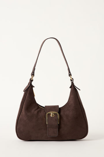 Peta + Jain Millie Shoulder Bag Espresso Suede