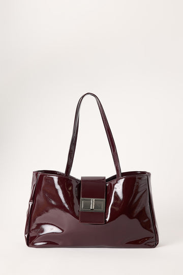 Georgia Mae THE MARGOT BAG PATENT BURGUNDY