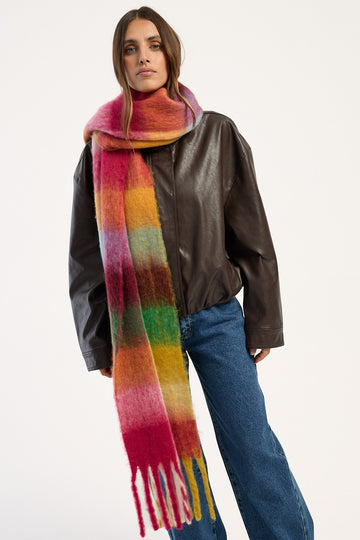 Token Check Cosy Oversized Knit Scarf Multi