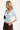 Perfect Stranger Mara V Neck 3/4 Sleeve T-Shirt Blue
