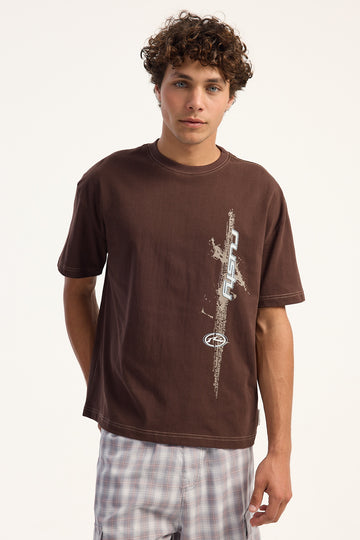 Rusty Morning Glory Cropped Tee Java Brown