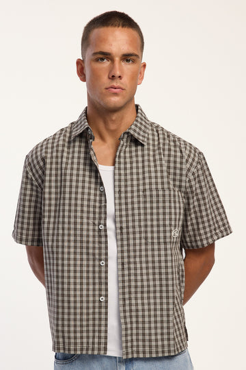 Rusty Anarchy Cropped Check Shirt Savanna