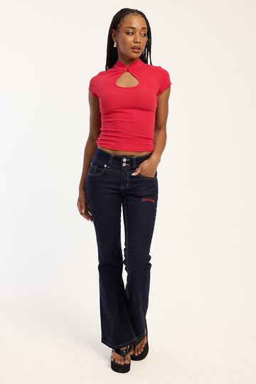 Neovision Yokai Low Rise Bootcut Jean Dark Blue Denim