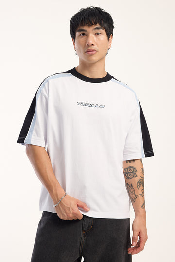 Thrills Turbo Panel Oversize Box Crop Tee White