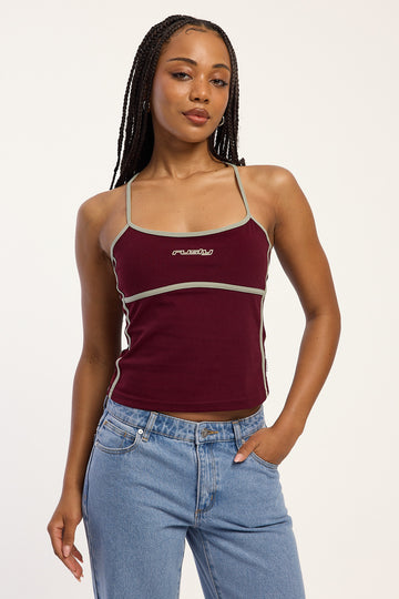 Rusty Freo King Knitted Top Burgundy