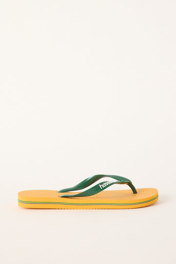 Havaianas Unisex Top Brazil Logo Pop Thong Yellow