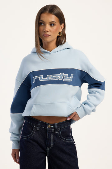 Rusty Kinetic Oversized Hooded Fleece Light Blue/Atlantic Blue