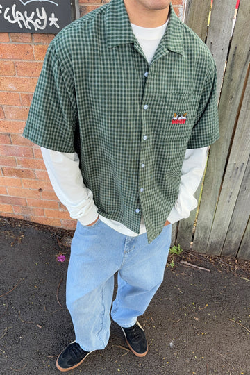 Worship Team Effort Crop Box Shirt Hedge Green