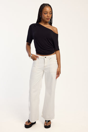 Rusty Work It Low Rise Cargo Pant Snowy White