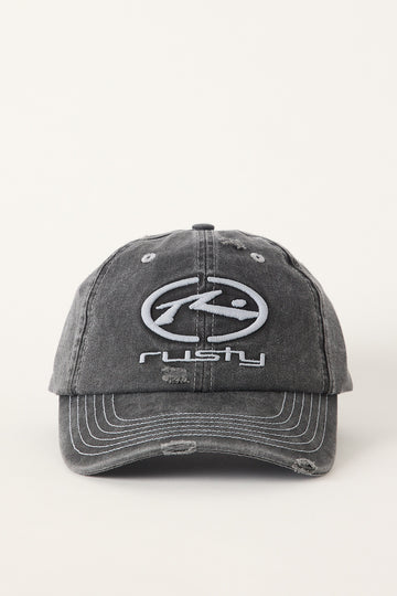 Rusty SPLIT SEAM DAD CAP Washed Black