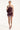 Perfect Stranger Valetta Stripe Mini Skirt Burgundy Print