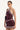 Perfect Stranger Valetta Stripe Mini Skirt Burgundy Print