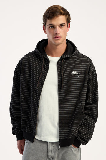 Rusty Racka Cropped Zip Thru Hoodie Black