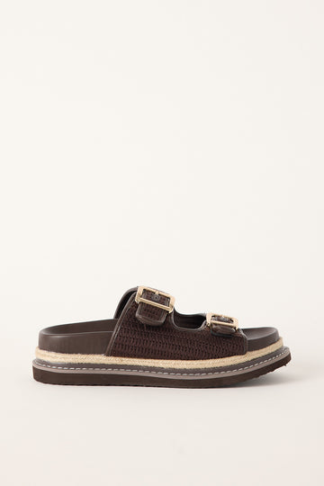Billini Alder Crochet Slide Chocolate Crochet