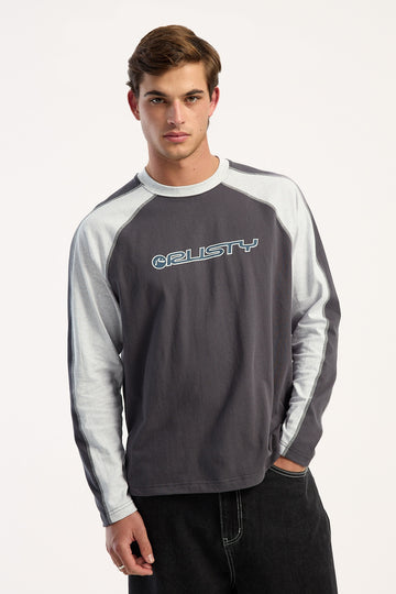 Rusty SYNKRO Cropped Raglan LS Tee Carbon