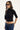 L&t Jacquie Mock Neck 3/4 Sleeve T-shirt Black