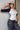 L&t Sadie Raglan 3/4 Sleeve T-shirt White and Blue