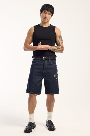 Common Need Sakura Refine Denim Jort Raw Indigo