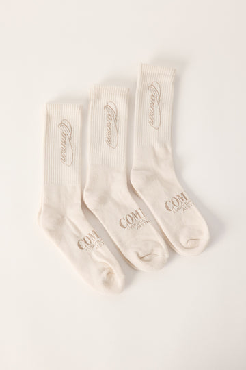 Common Need Repose Sock 3 Pack Off White