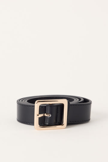 Perfect Stranger Raya Square Buckle Belt Black