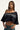 Neovision Outline Crop Off Shoulder Tee Black