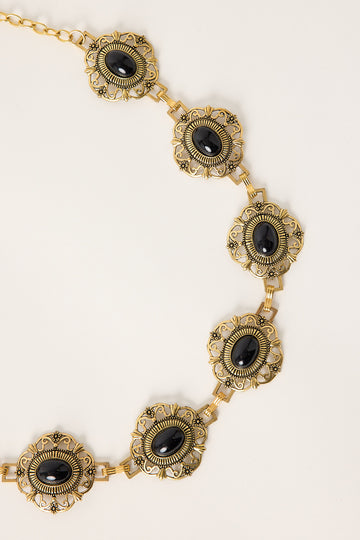 Token Aztec Stone Chain Belt Gold/Black