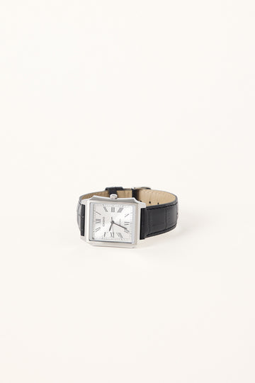 Casio MTPB190L-7B Analogue Watch Silver/Black Croc PU
