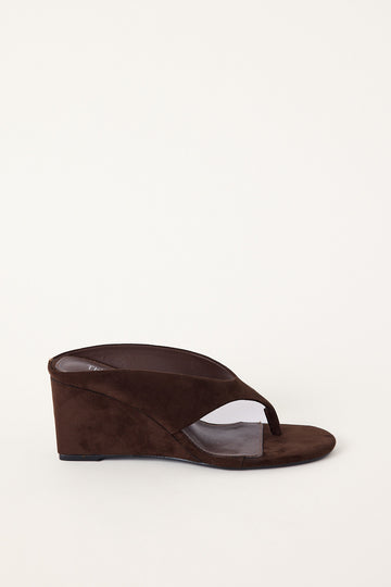 Therapy Sera Wedge Choc Faux Suede