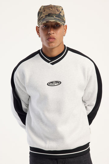 Rusty Vengeance V Neck Crew Ecru Marle Marle