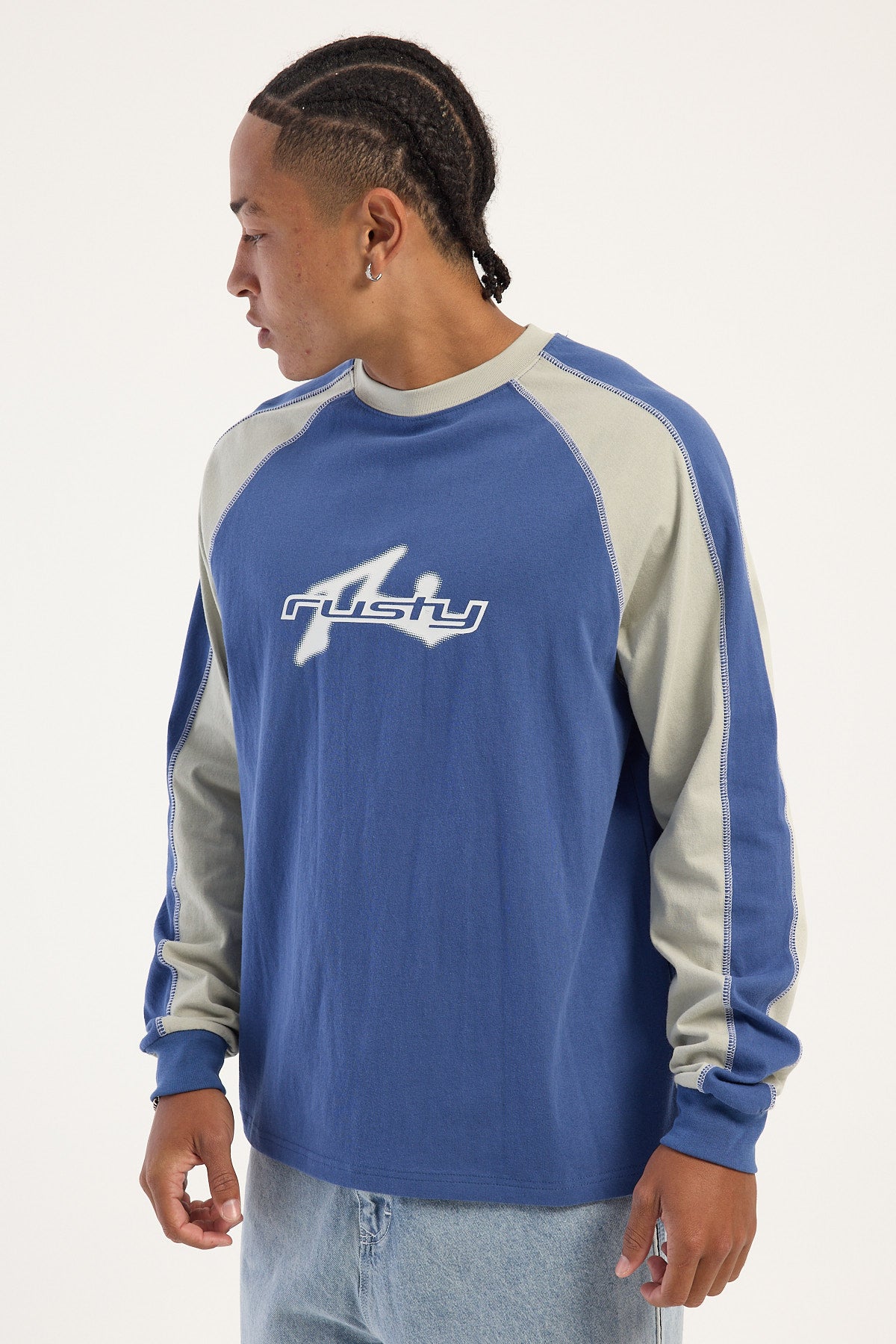 Rusty Panel Tee Rusty Fade-R Long Sleeve Tee Atlantic Blue Atlantic Blue – Universal Store