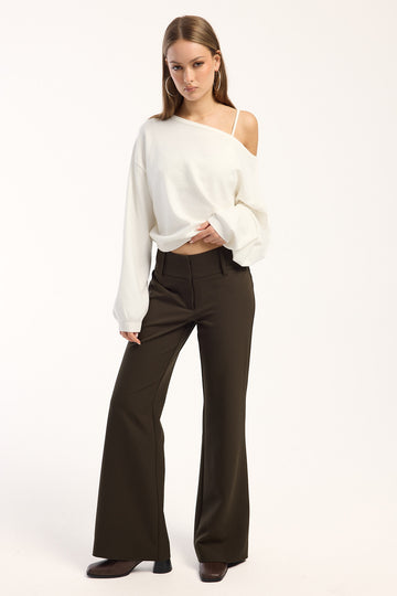 Luck + Trouble Annika Mid Rise Pant Olive