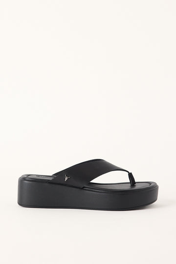 Windsor Smith Womens Sinful Thong Wedge Slide Black