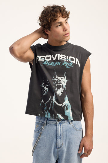 Neovision Feral Cropped Muscle Tank Night Black