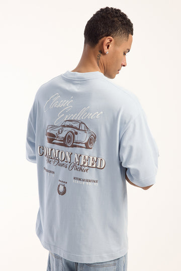 Common Need Navigate Heavyweight Easy Tee Misty Blue