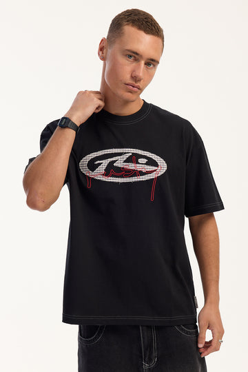 Rusty Picky Cropped Tee Black