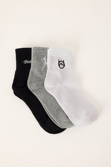 Rusty Fancy Day Crew 3-Sock Pack Multi 9