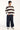 Common Need Stonecrest Cropped Long Sleeve Rugby Polo Brown/Off White Stripe