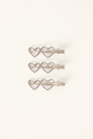 Token Charli Heart Hair Clip Silver