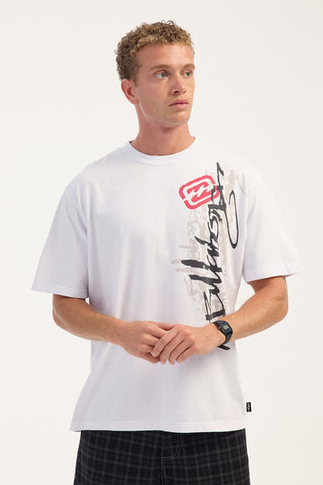 Billabong Script Blast Cropped Tee White